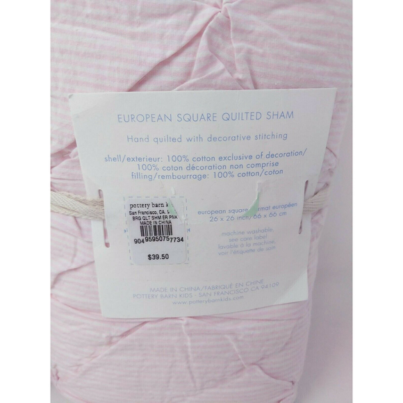 Pottery Barn Kids Brigette Ruffle Quilted Shams Pair‎ 2 European Square 26" NEW - Picture 12 of 12